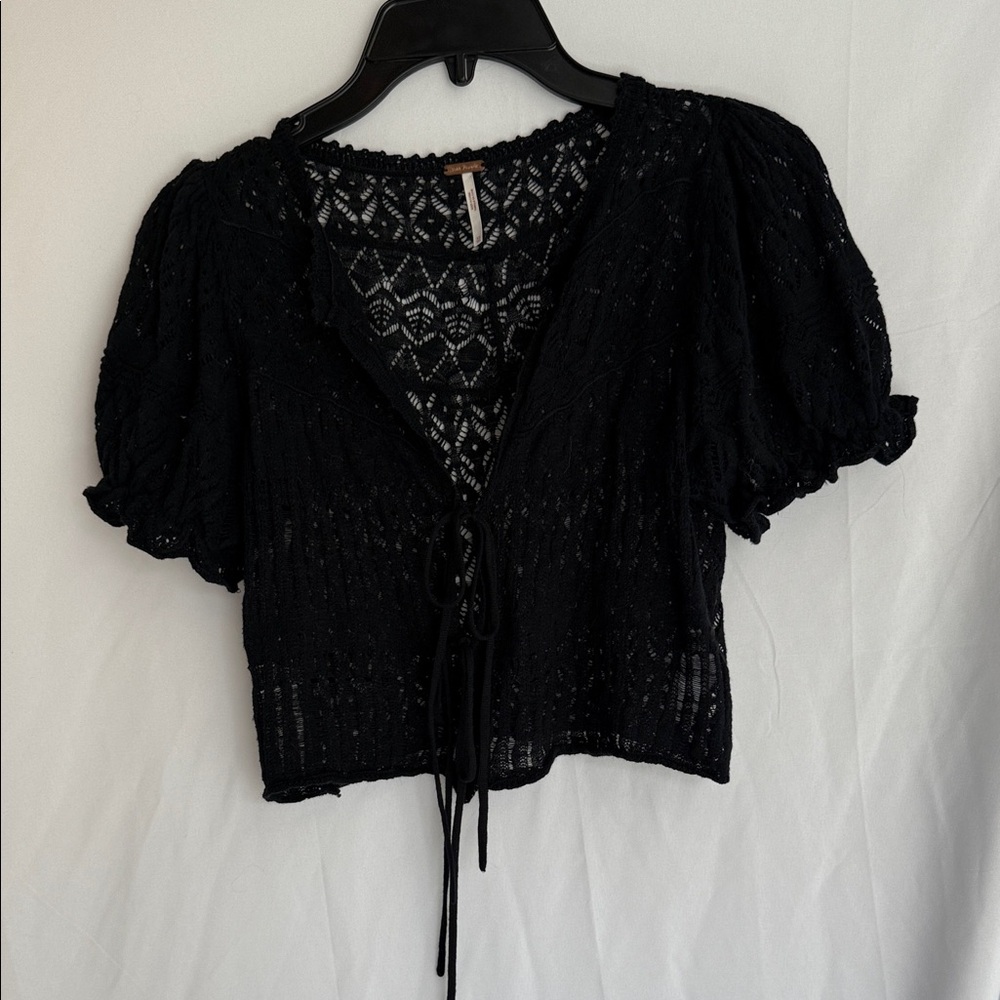 Free People Black Lace Blouse